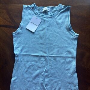 REVOLVE Pale Blue Sleeveless Ribbed Tank Top